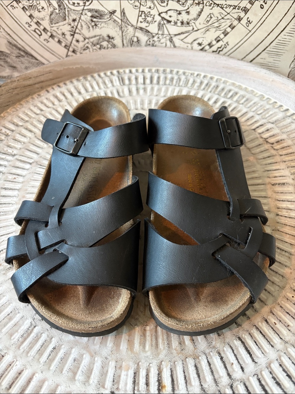 Rare Birkenstock Pisa black sandals size 37 regular